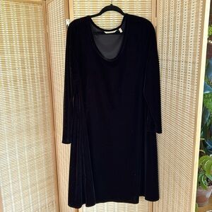 Soft Surroundings “velvet” mid calf dress w/ pockets ( polyester and spandex)